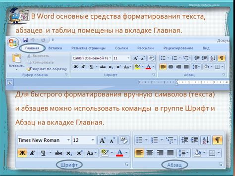 Средства форматирования текста