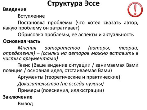 Структура эссе и ее компоненты