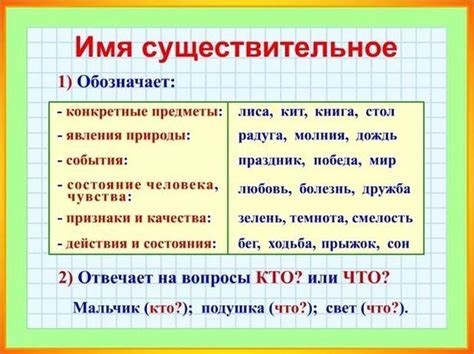 Существительное как ответ