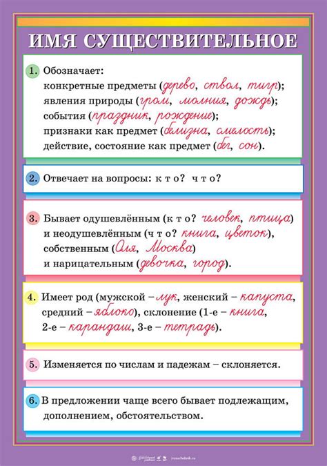 Существительные: различные категории и их роль в предложении