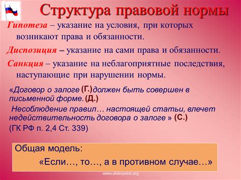 Существующие нормы и пункты статьи