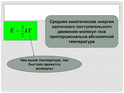 Температура и величина кинетической энергии