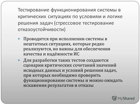 Тестирование функционирования