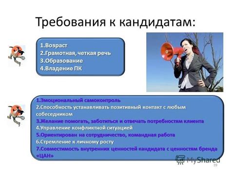 Требования к кандидатам: возраст, образование и опыт работы