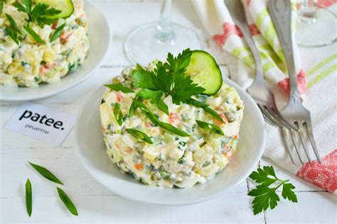Уникальные сочетания вкусов: оливье с луком зеленым