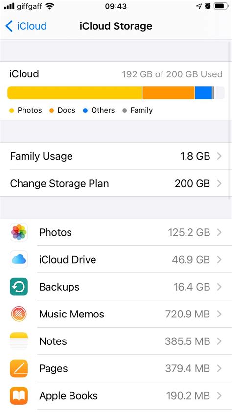 Управление настройками iCloud