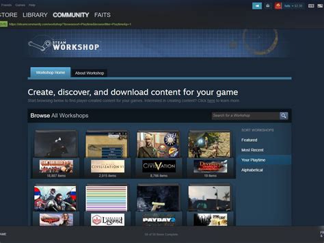 Установите Steam Workshop