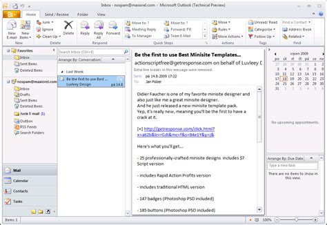 Шаг 1: Открытие программы Outlook 2010