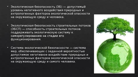 Экологическая безопасность и уменьшение негативного воздействия на окружающую среду