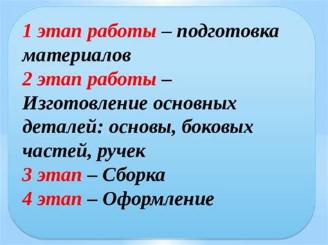 Этап 1: Подготовка материалов