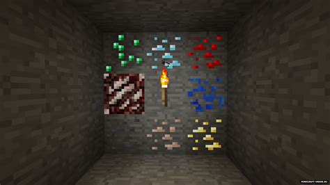 Эффекты свечения руды в Minecraft